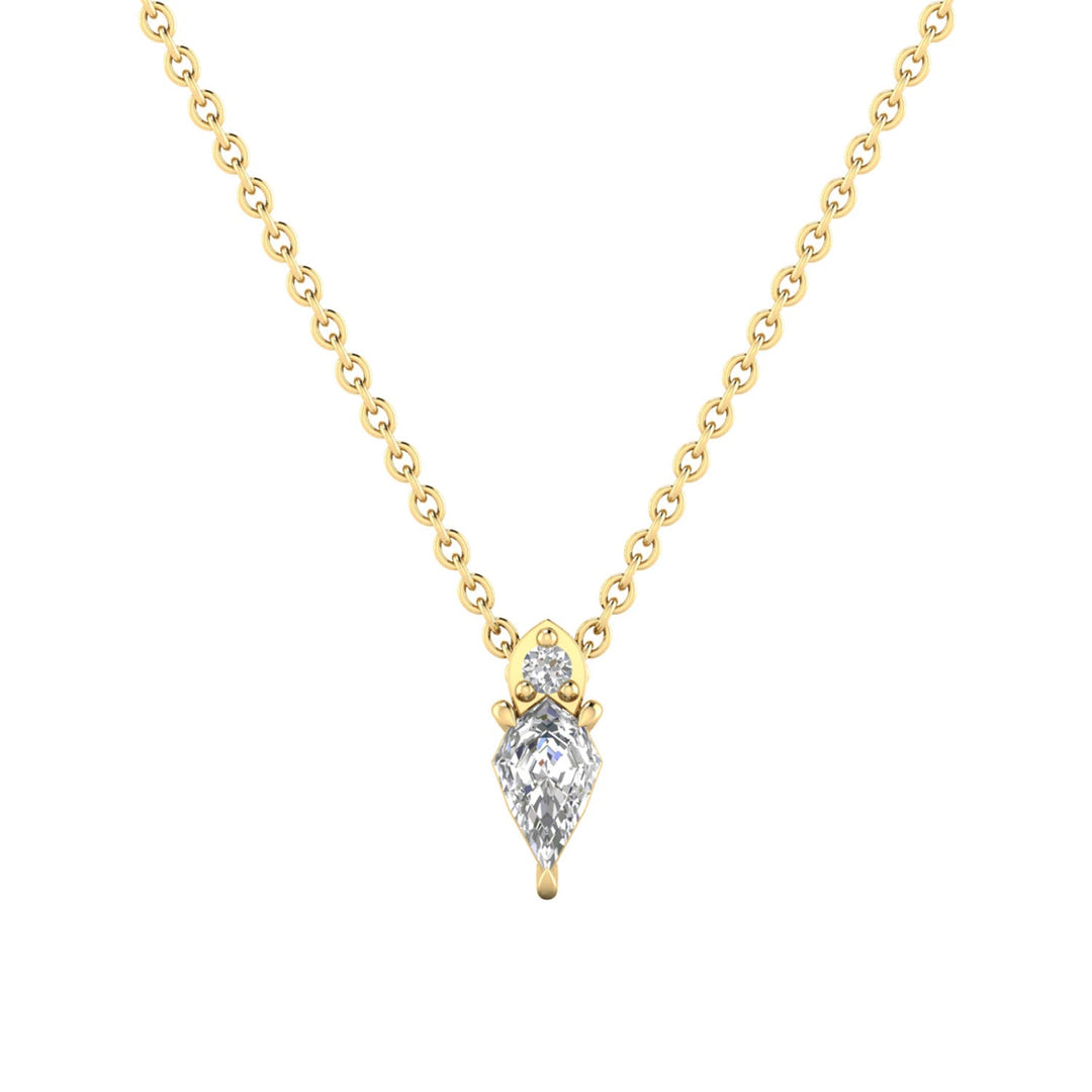 0.30ct Pear Lab Grown Diamond Asterly Necklace in 9K Yellow Gold
