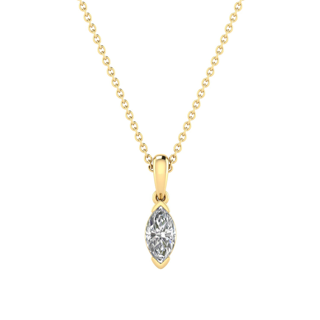 0.50ct Marquise Lab Grown Diamond Necklace in 9K Yellow Gold