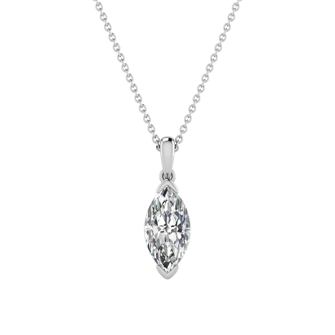 2.00ct Marquise Lab Grown Diamond Necklace in 9K White Gold