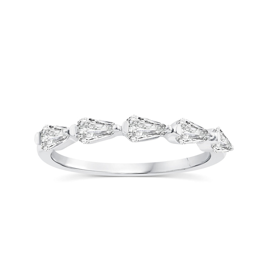 0.75ct Shield Lab Grown Diamond Asterly Ring in 9K White Gold