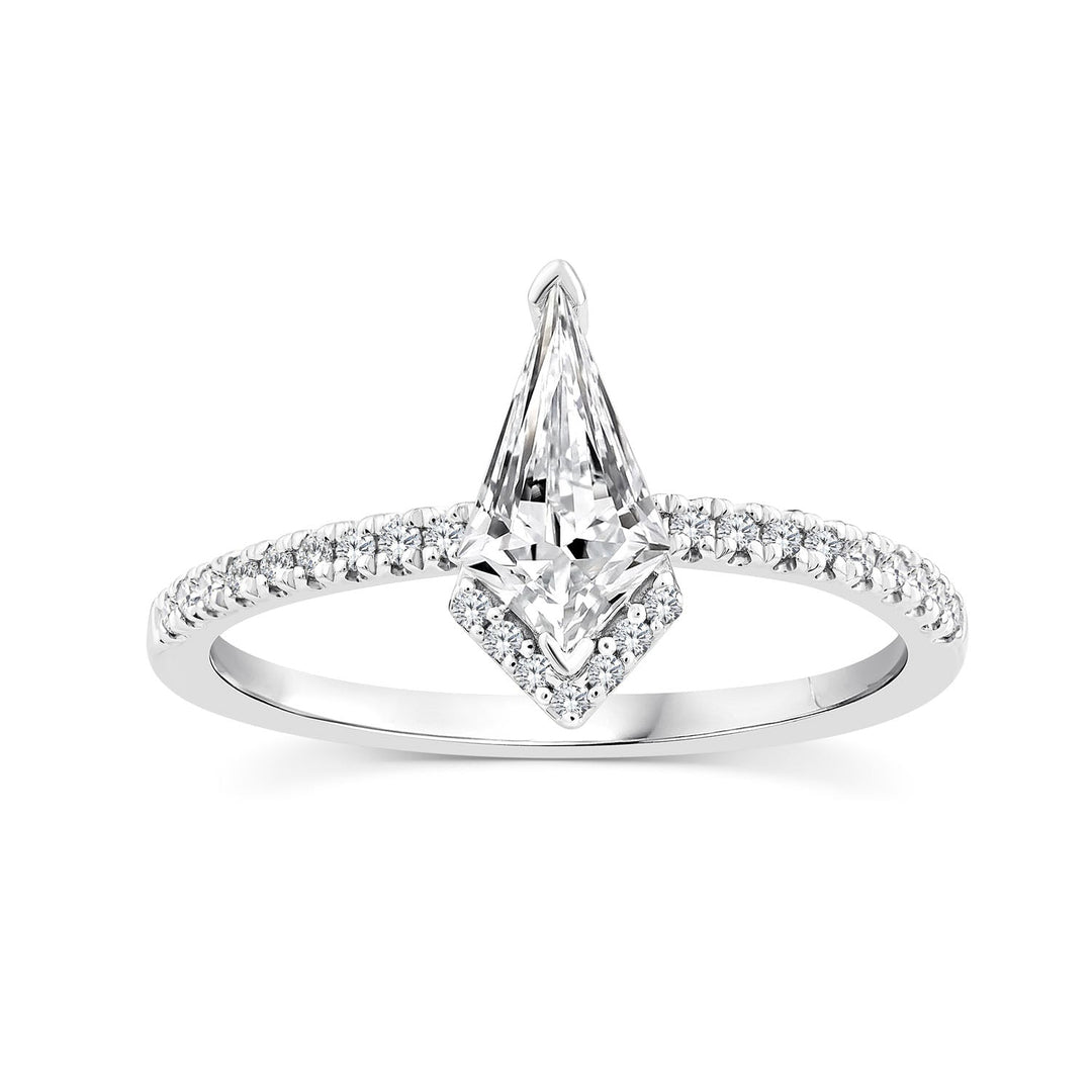 0.63ct Kite Lab Grown Diamond Asterly Ring in 9K White Gold