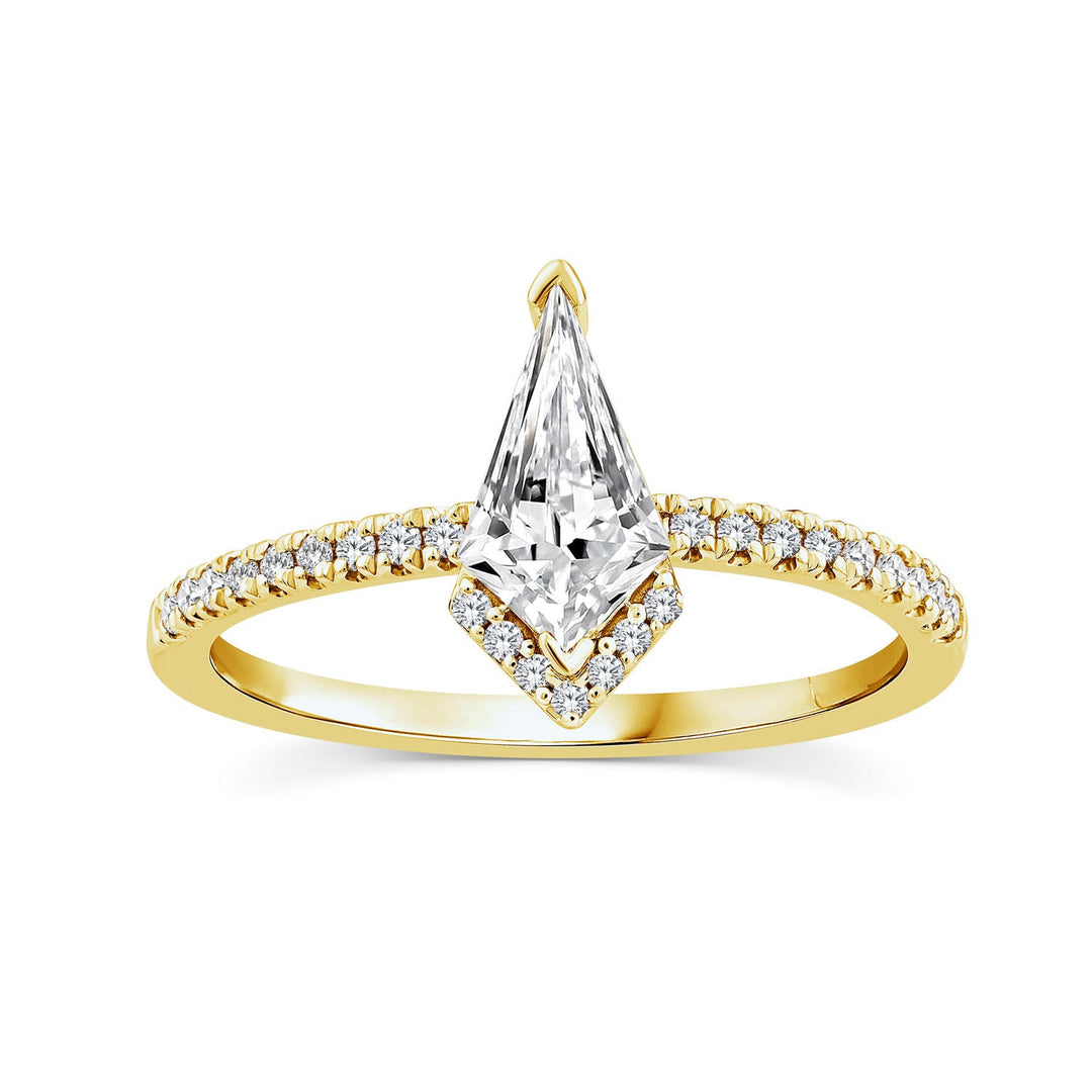 0.63ct Kite Lab Grown Diamond Asterly Ring in 9K Yellow Gold