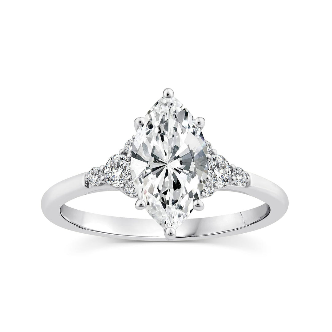 1.67ct Marquise Lab Grown Diamond Vintage Ring in 9K White Gold