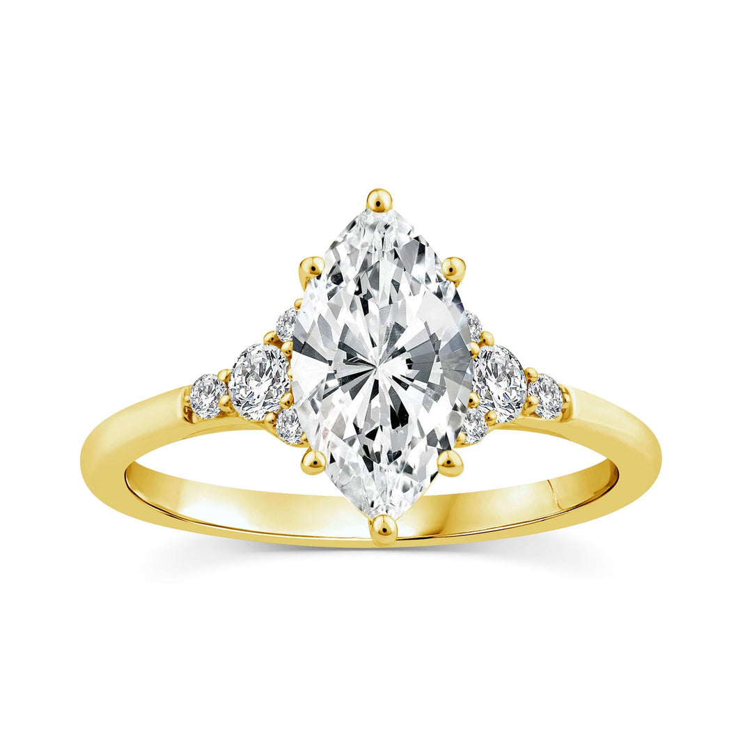1.67ct Marquise Lab Grown Diamond Vintage Ring in 9K Yellow Gold