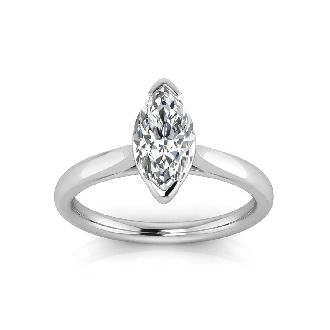 1.00ct Marquise Lab Grown Diamond Ring in 9K White Gold