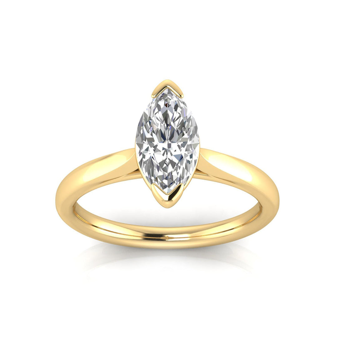 1.00ct Marquise Lab Grown Diamond Ring in 9K Yellow Gold