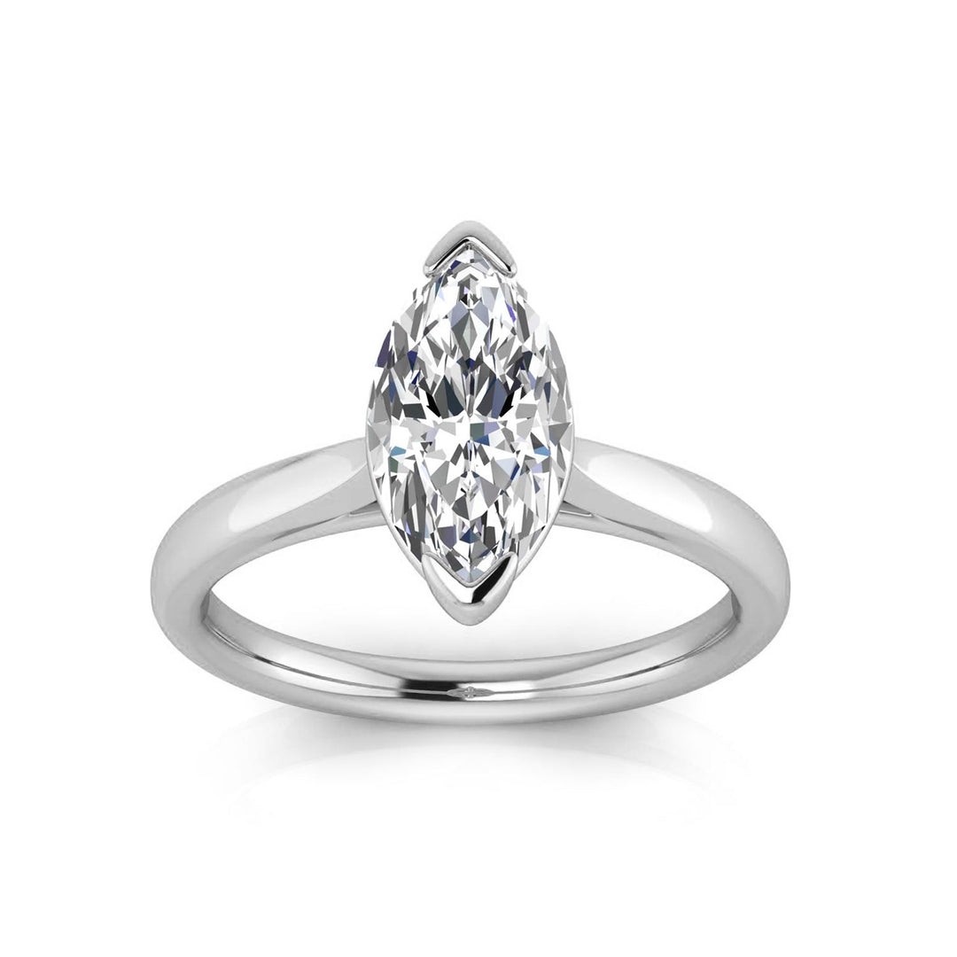 1.50ct Marquise Lab Grown Diamond Ring in 9K White Gold