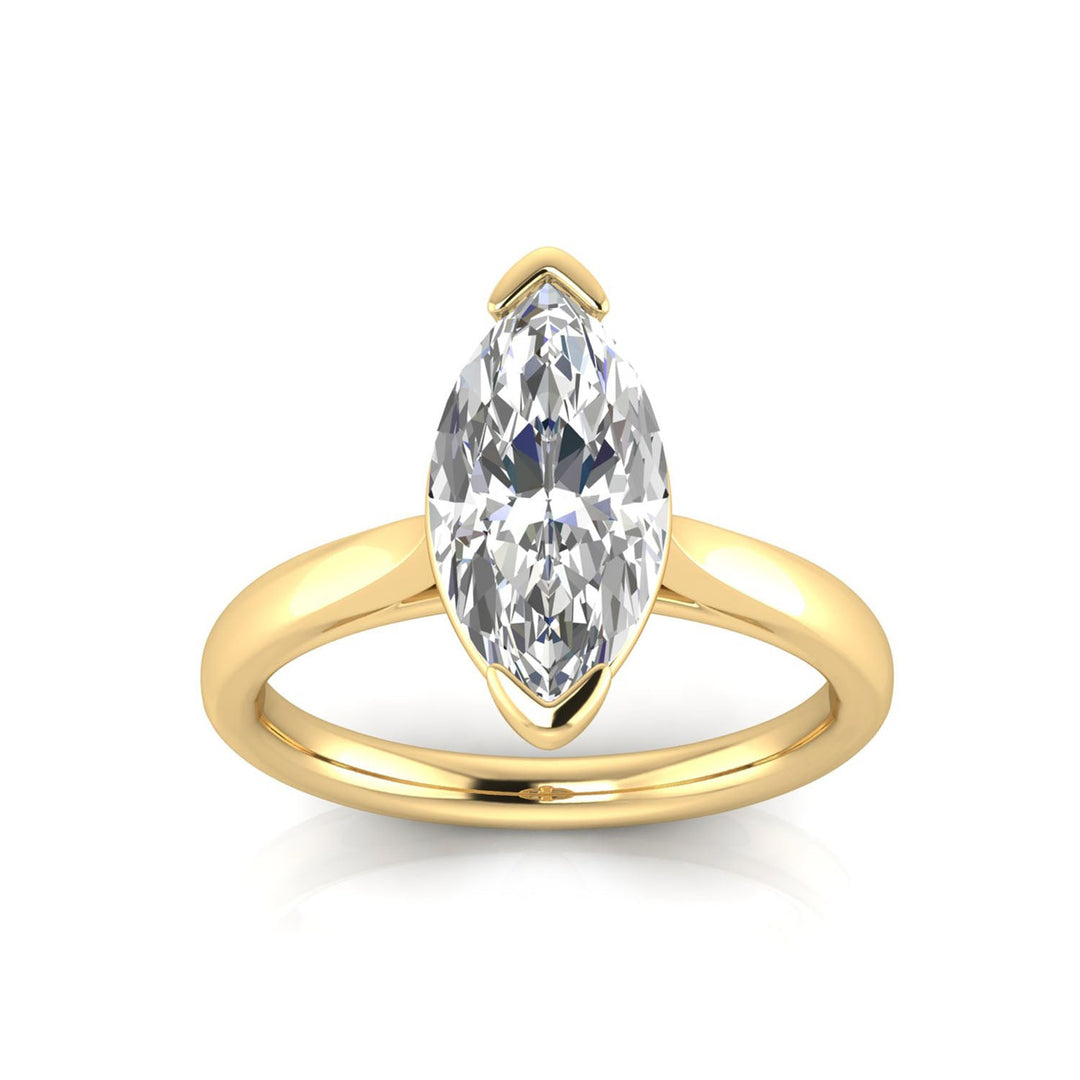 2.00ct Marquise Lab Grown Diamond Ring in 9K Yellow Gold