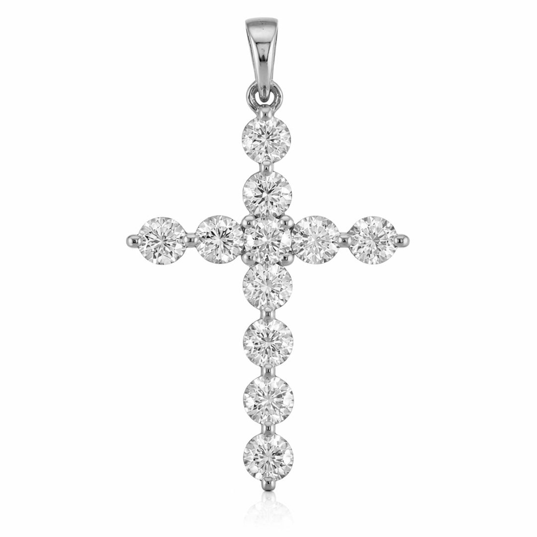 1.00ct Lab Grown Diamond Cross Pendant in 9K White Gold