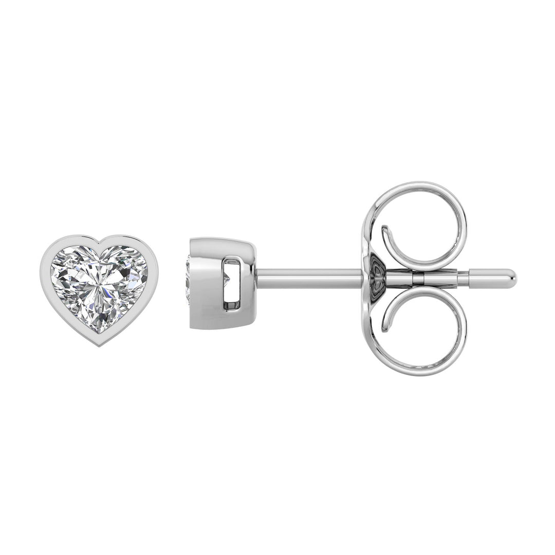 0.20ct Heart Lab Grown Diamond Stud Earrings in 9K White Gold