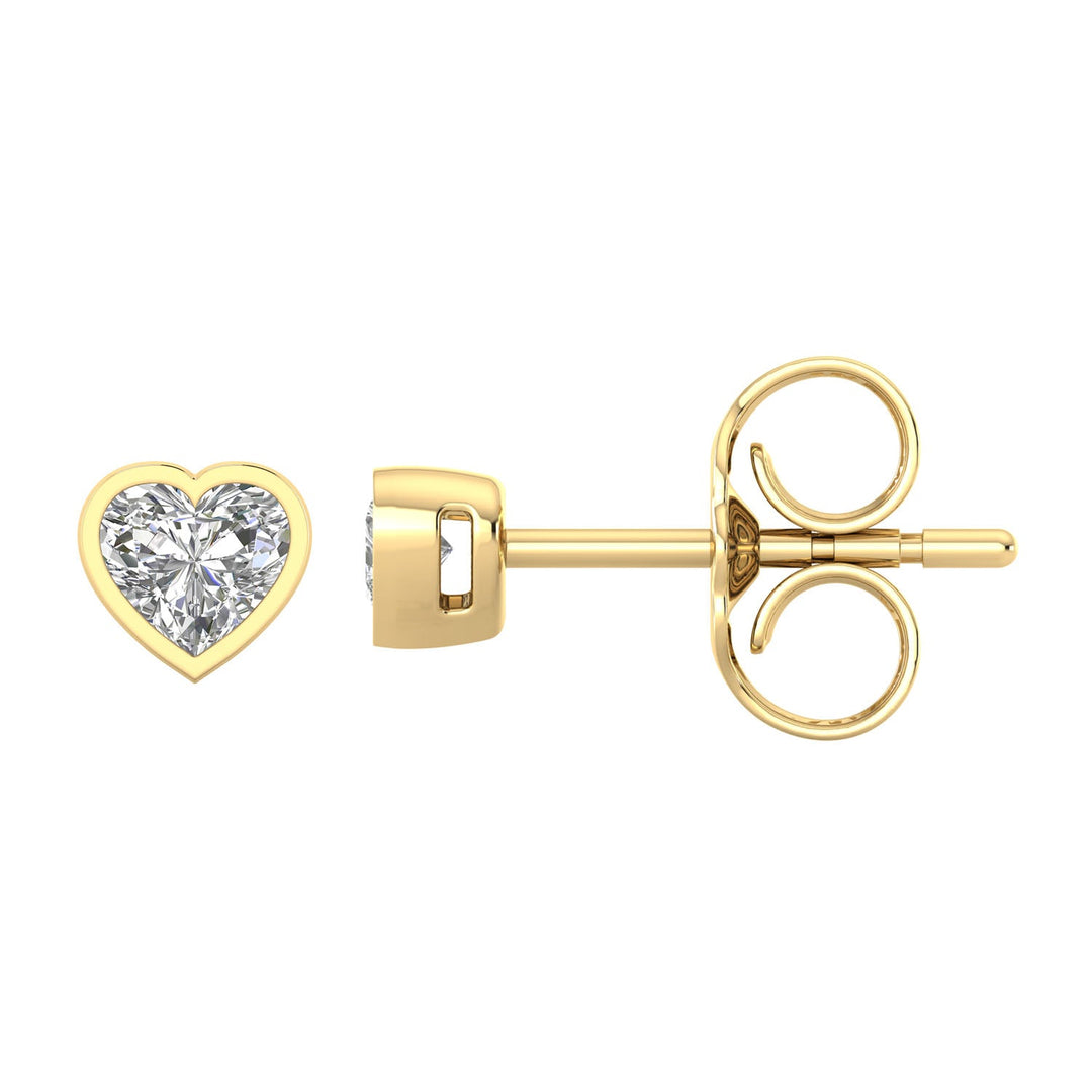 0.20ct Heart Lab Grown Diamond Stud Earrings in 9K Yellow Gold
