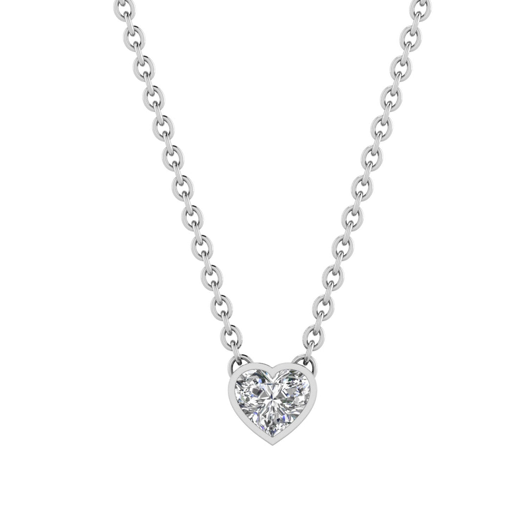0.20ct Heart Lab Grown Diamond Necklace in 9K White Gold