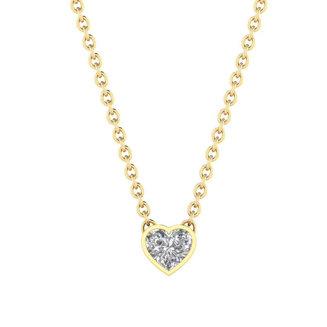 0.20ct Heart Lab Grown Diamond Necklace in 9K Yellow Gold