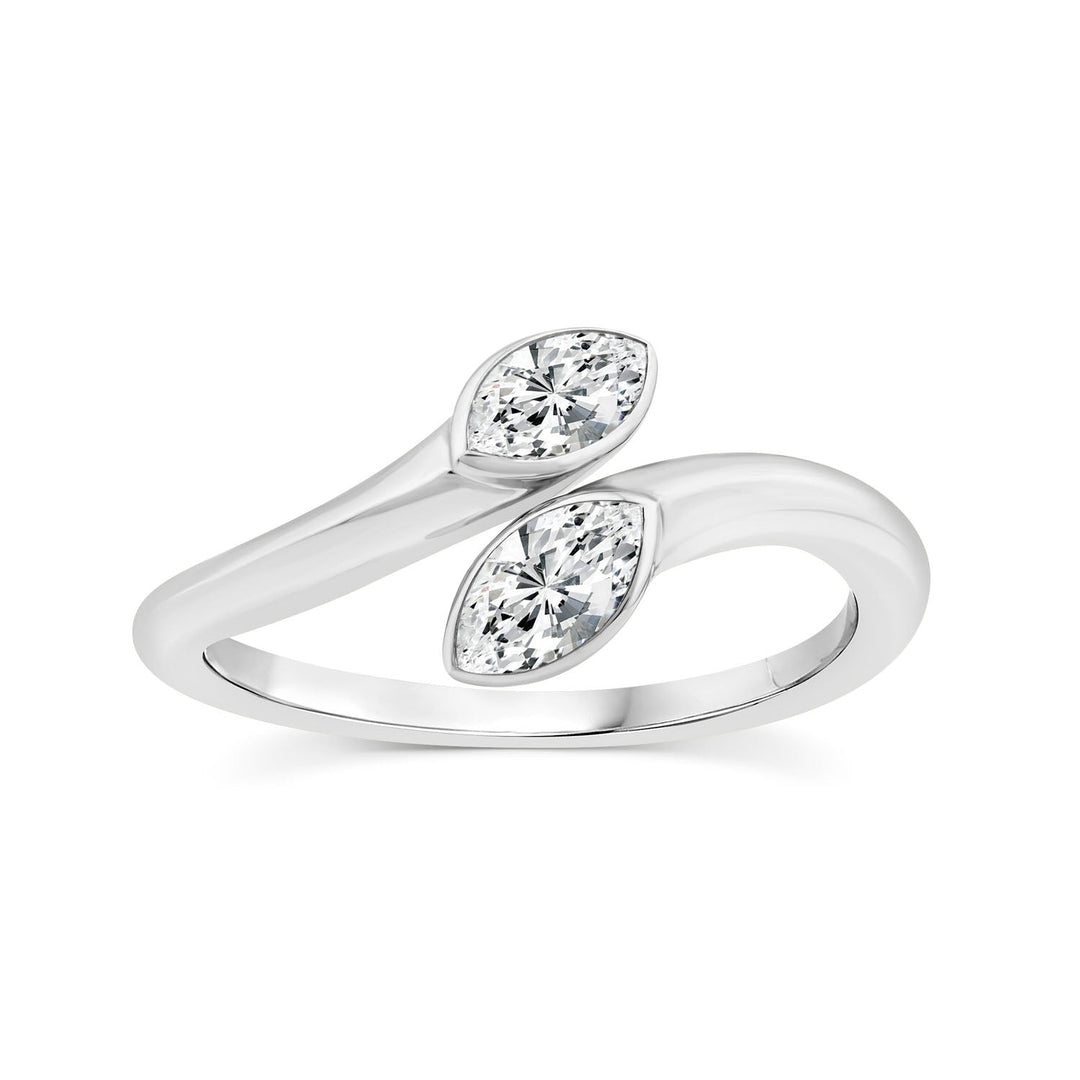 0.50ct Marquise Lab Grown Diamond Open Ring in 9K White Gold