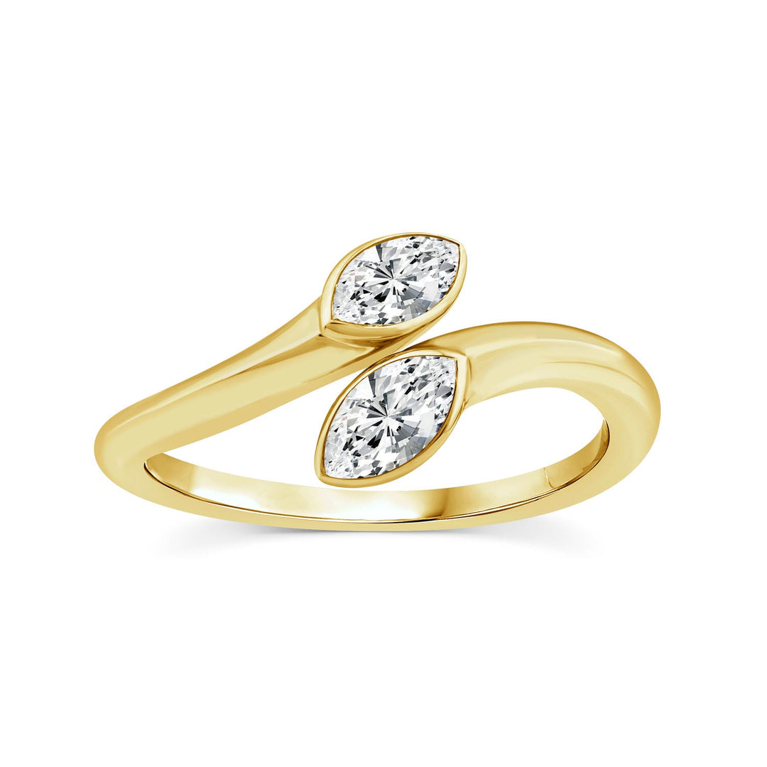 0.50ct Marquise Lab Grown Diamond Open Ring in 9K Yellow Gold