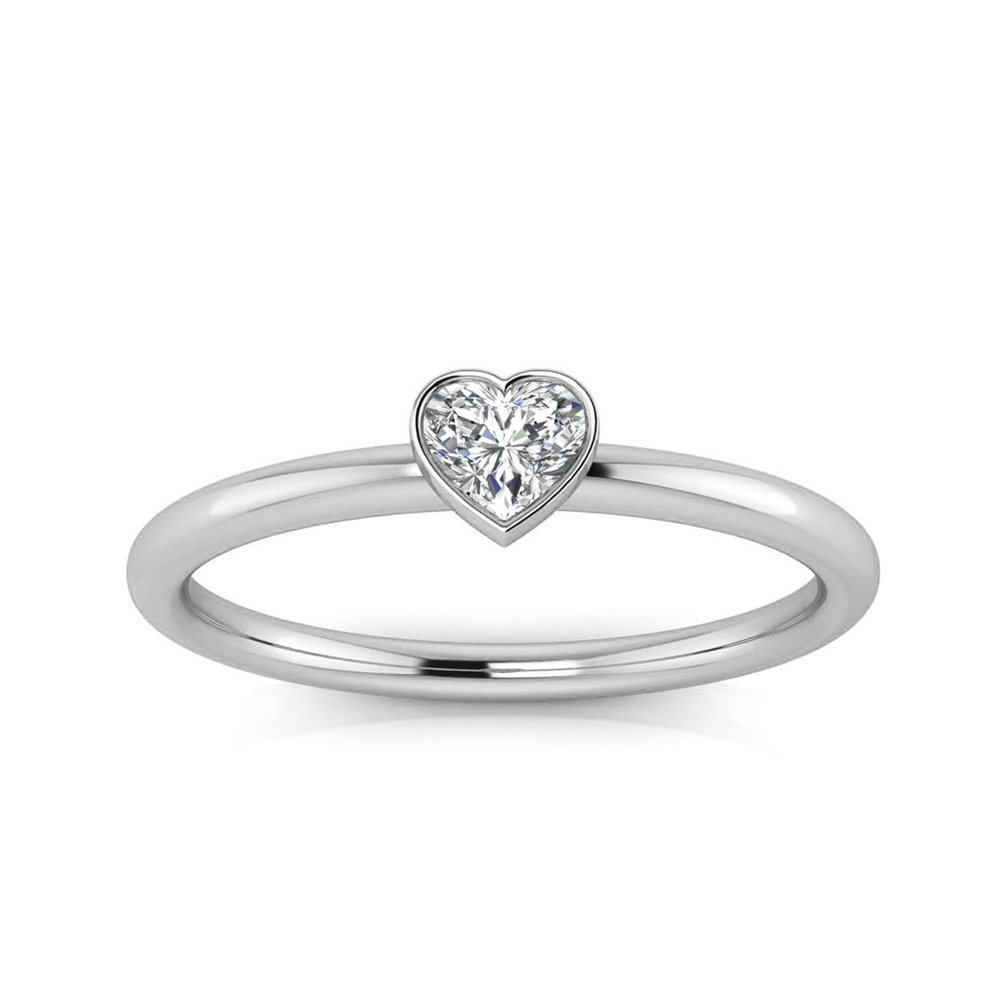 0.20ct Heart Lab Grown Diamond Ring in 9K White Gold
