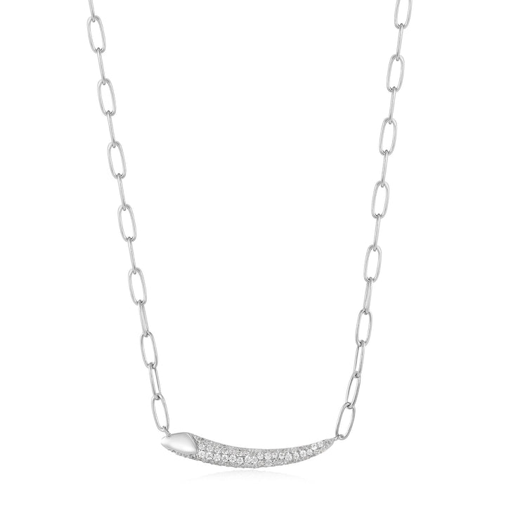 Ania Haie Silver Pave Bar Chain Necklace N051-01H