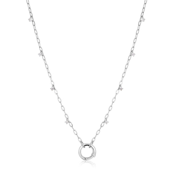 Ania Haie Silver Shimmer Chain Charm Connector Necklace N052-07H