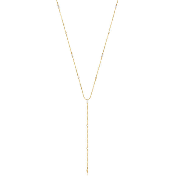 Ania Haie Gold Sparkle Point Y Necklace N053-05G