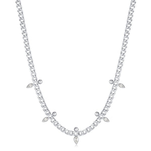 Ania Haie Silver Curb Chain Sparkle Point Necklace N053-07H