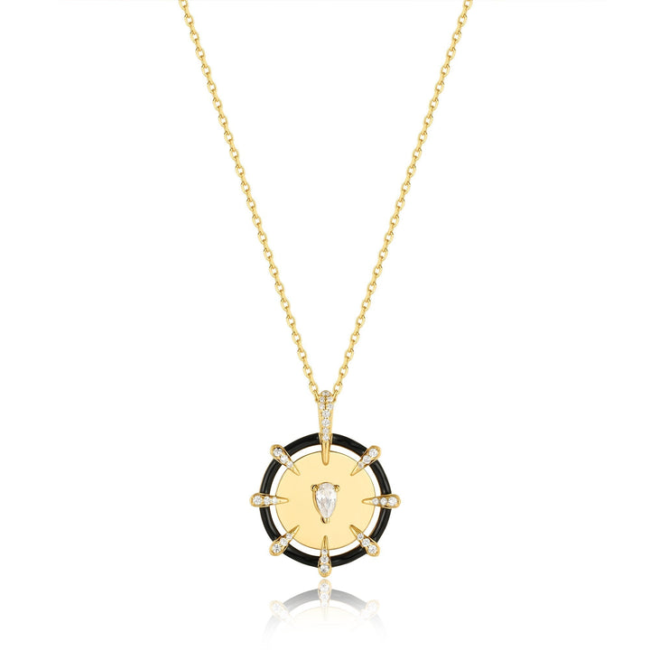 Ania Haie Gold Sparkle Point Medallion Necklace N053-08G