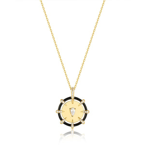 Ania Haie Gold Sparkle Point Medallion Necklace N053-08G