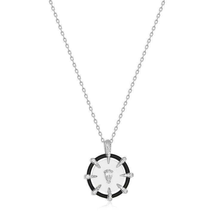 Ania Haie Silver Sparkle Point Medallion Necklace N053-08H