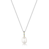 Ania Haie Silver Gem Pearl Drop Pendant Necklace N054-01H