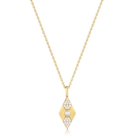 Ania Haie Gold Pearl Geometric Pendant Necklace N054-03G