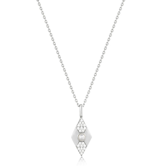 Ania Haie Silver Pearl Geometric Pendant Necklace N054-03H