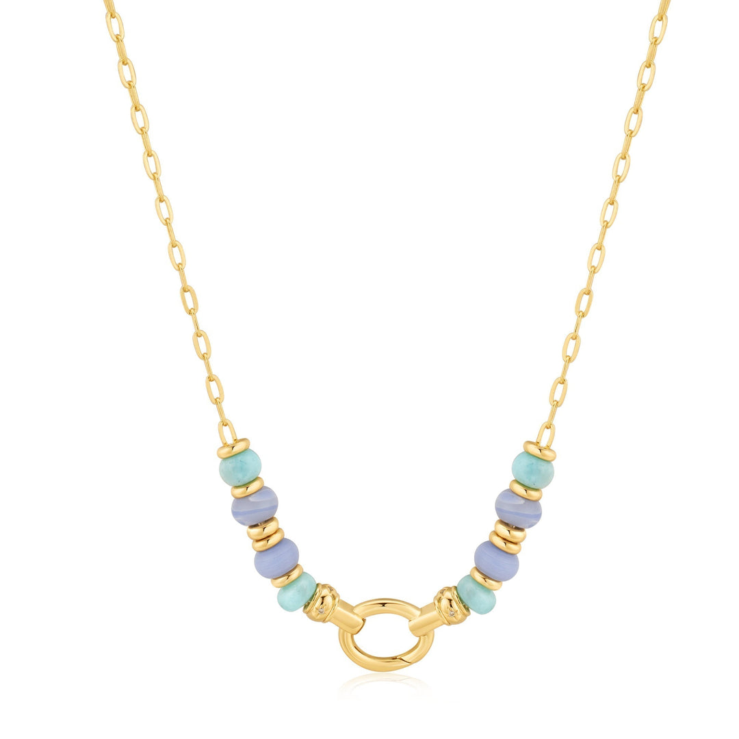 Ania Haie Gold Amazonite and Agate Charm Connector Necklace N055-02G