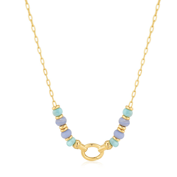 Ania Haie Gold Amazonite and Agate Charm Connector Necklace N055-02G
