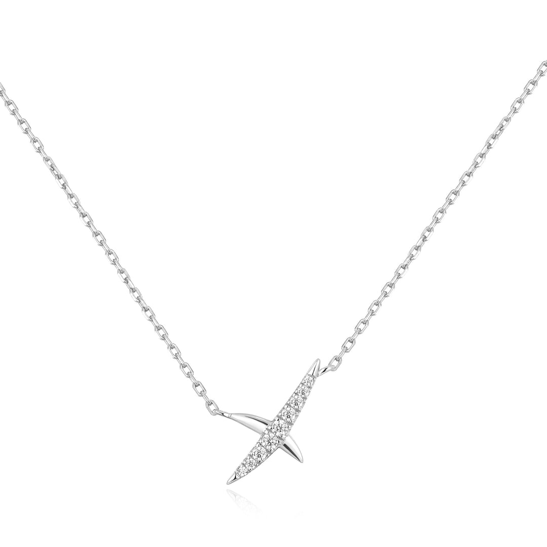 Ania Haie Silver Kiss Pave Necklace N057-01H