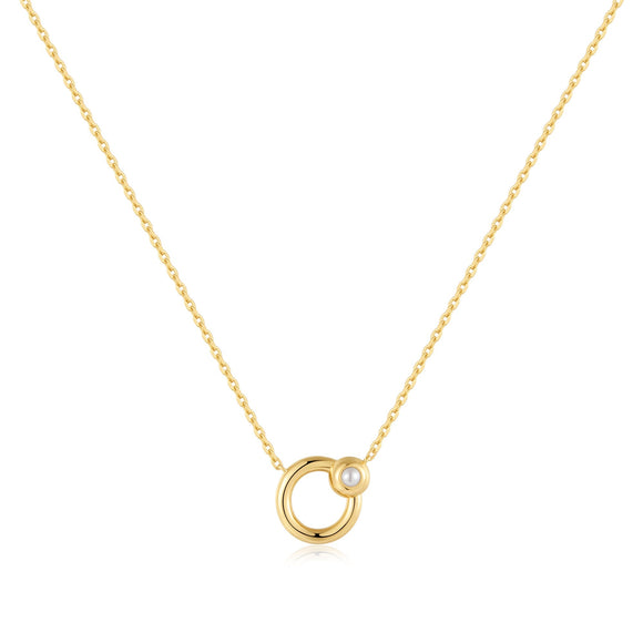 Ania Haie Gold Hoop Freshwater Pearl Necklace N058-03G