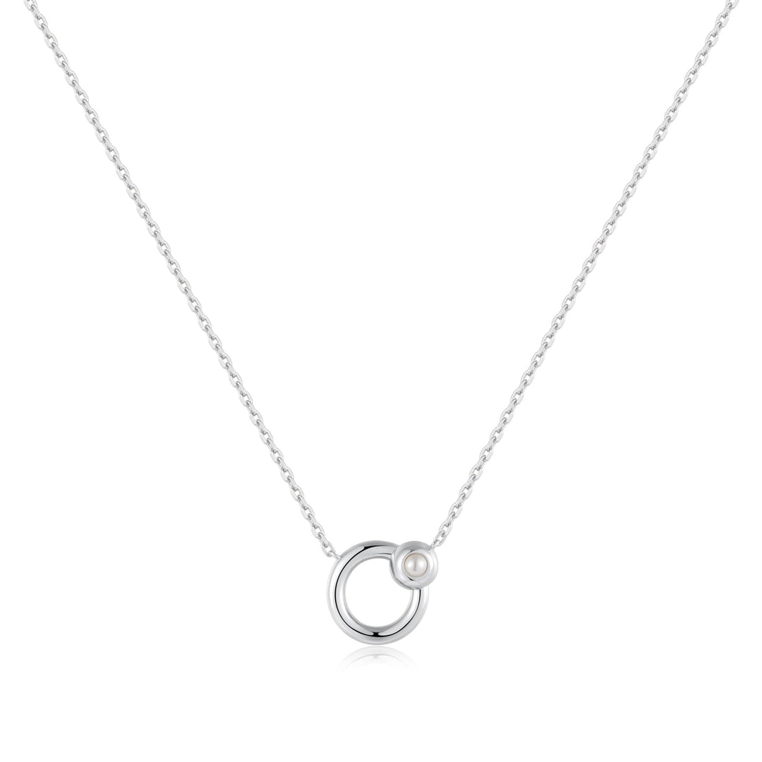 Ania Haie Silver Hoop Freshwater Pearl Necklace N058-03H