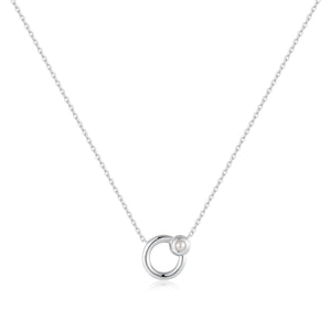 Ania Haie Silver Hoop Freshwater Pearl Necklace N058-03H