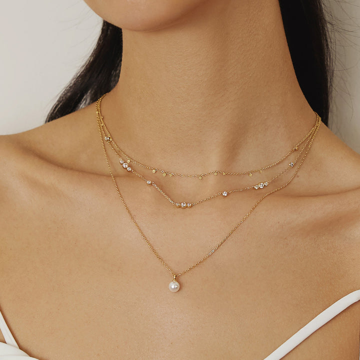 Ania Haie Gold Sparkling Bezel Cubic Zirconia Station Necklace