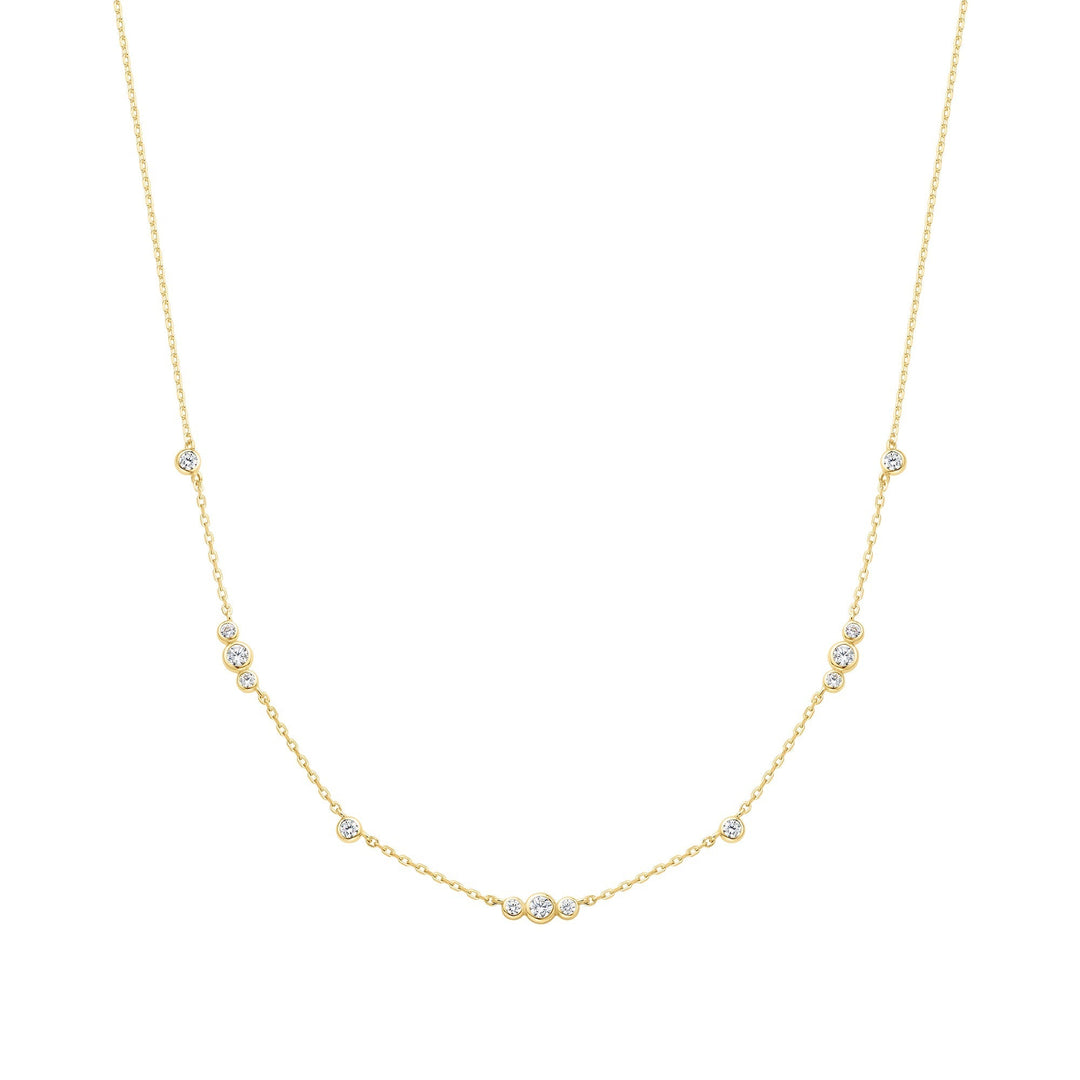 Ania Haie Gold Sparkling Bezel Cubic Zirconia Station Necklace