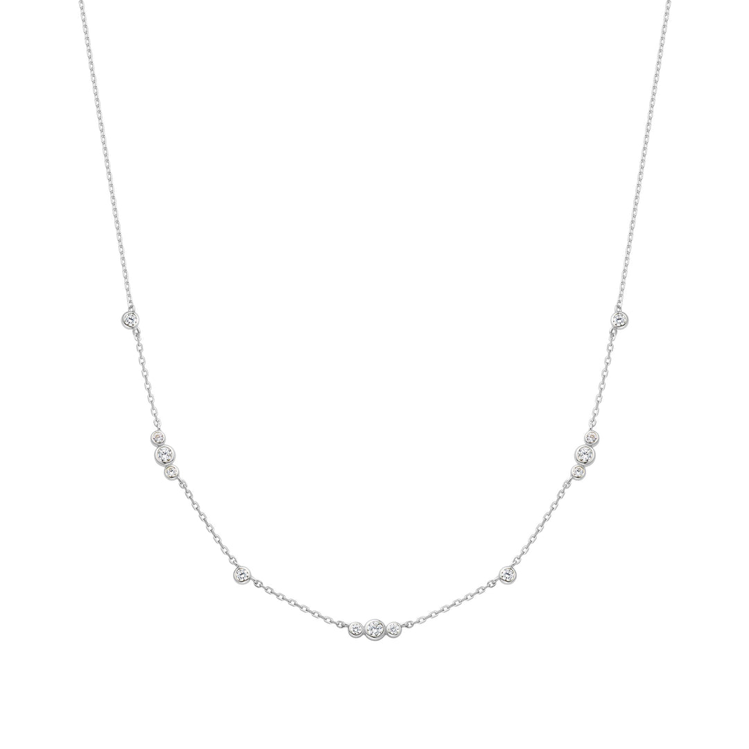 Ania Haie Silver Sparkling Bezel Cubic Zirconia Station Necklace