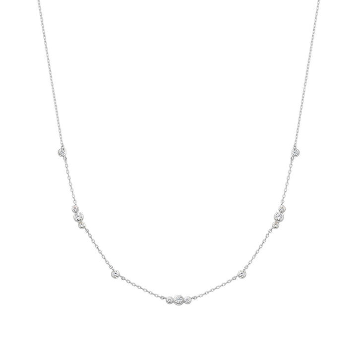 Ania Haie Silver Sparkling Bezel Cubic Zirconia Station Necklace