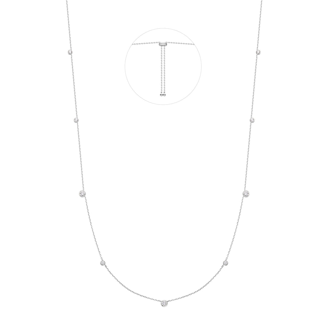 Ania Haie Silver Bezel Cubic Zirconia Station Necklace