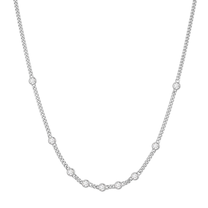 Ania Haie Silver Multi Station Round Stone Chain Necklace