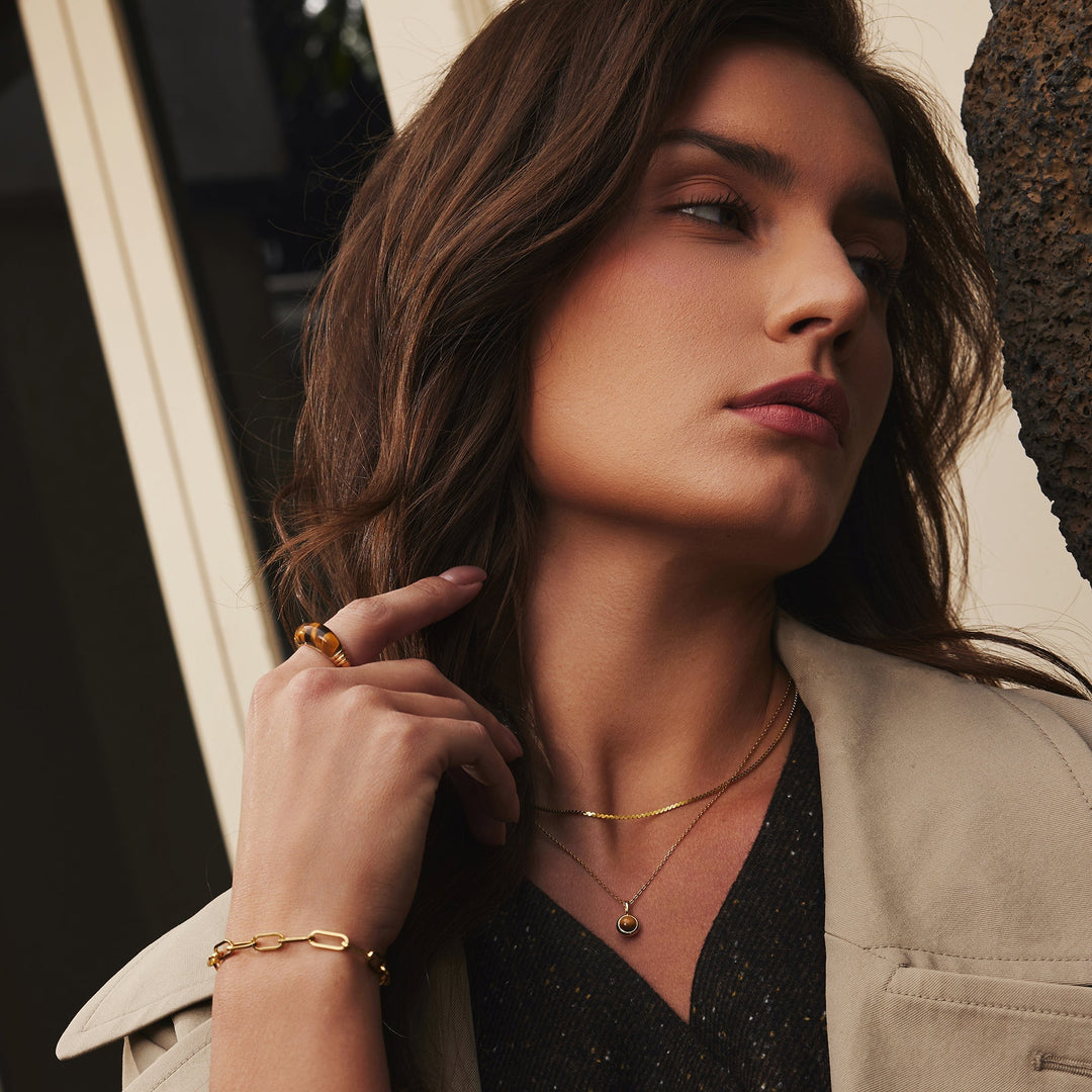 Ania Haie Gold Tiger Eye Pendant Necklace