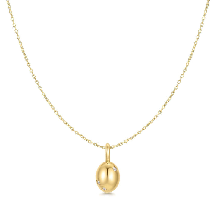 Ania Haie Gold Floral Oval Pendent Necklace