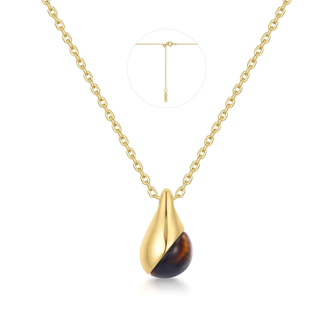 Ania Haie Gold Tiger Eye Droplet Pendant Necklace
