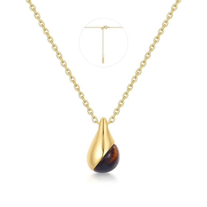 Ania Haie Gold Tiger Eye Droplet Pendant Necklace
