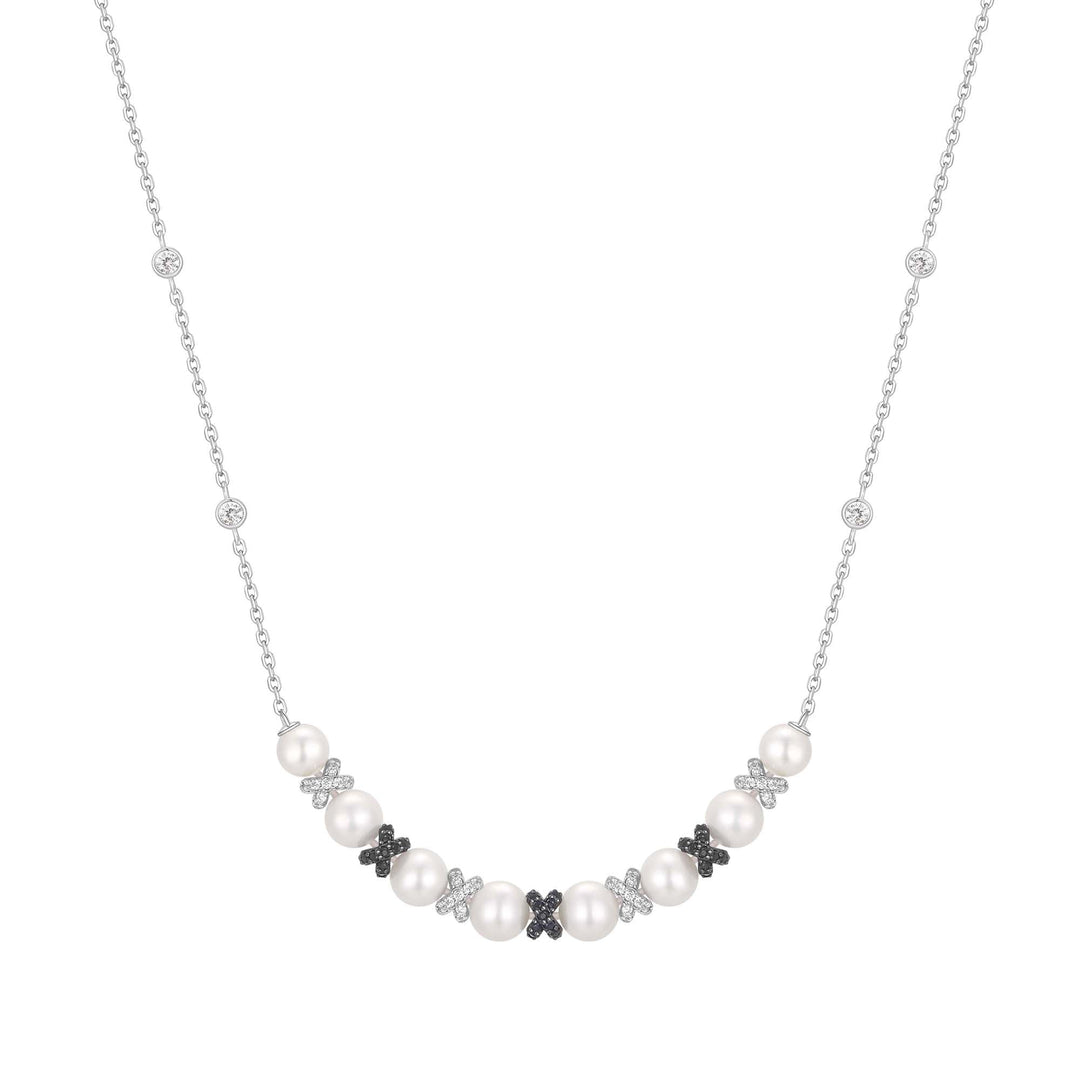 Ania Haie Two-Tone Sparkling Braided Shell Pearl Necklace