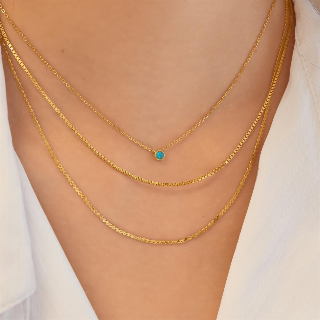 Ania Haie Gold Bezel-Set Lab-Created Turquoise Solitaire Necklace N073-01G