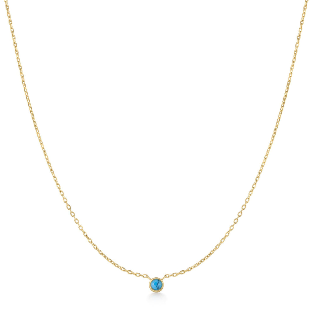 Ania Haie Gold Bezel-Set Lab-Created Turquoise Solitaire Necklace N073-01G