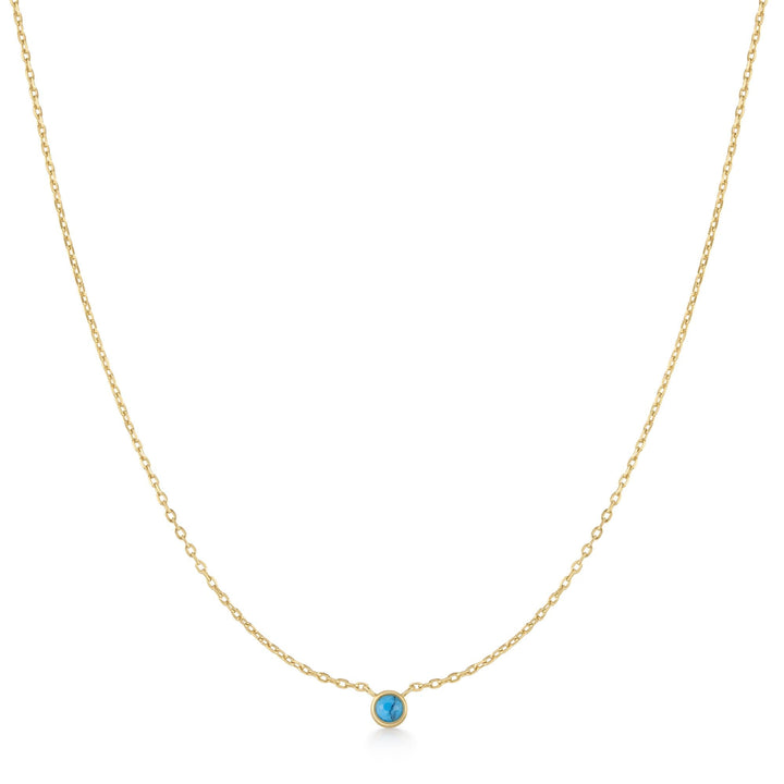 Ania Haie Gold Bezel-Set Lab-Created Turquoise Solitaire Necklace N073-01G